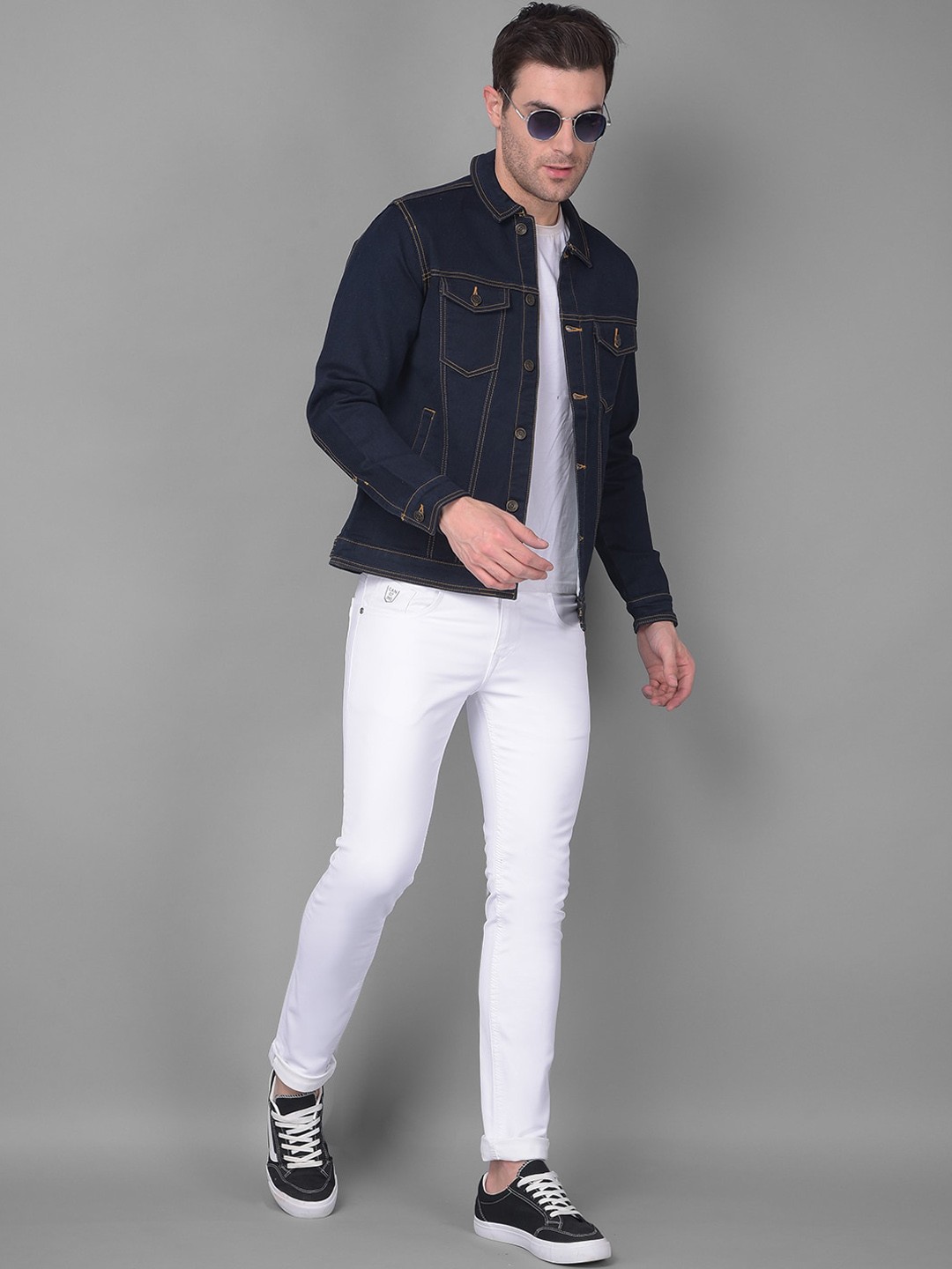 Spread Collar Long Sleeves Denim Jacket