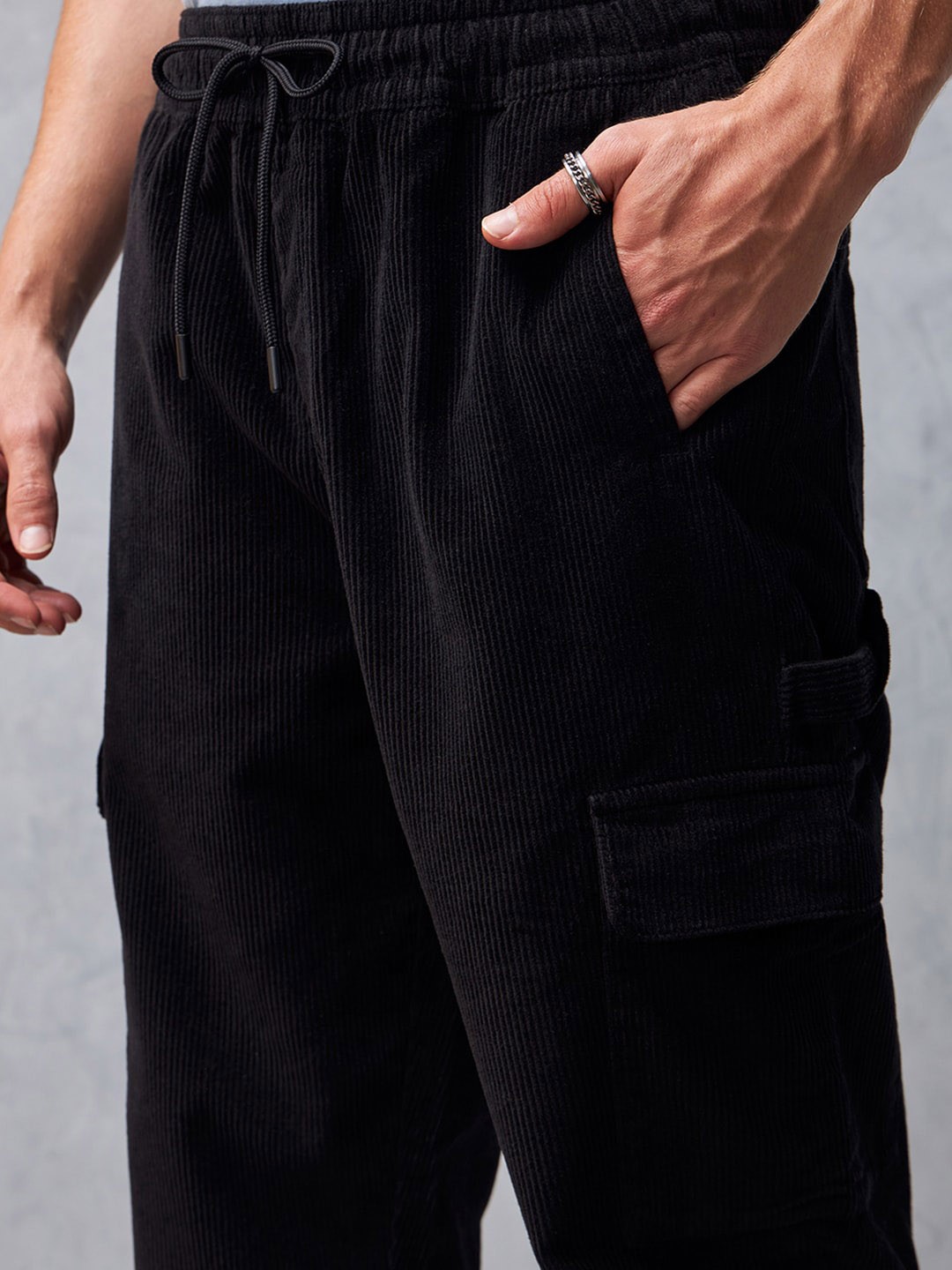 Men Loose Fit Cotton Oversized Cargo Carpenter Trousers