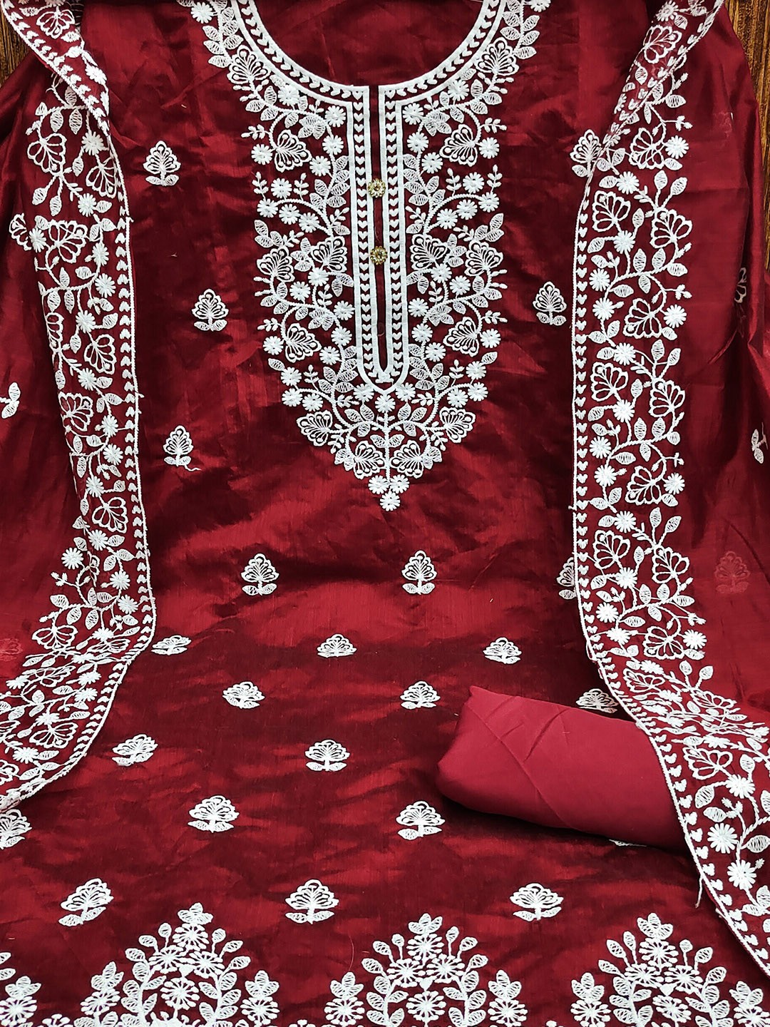 Embroidered Unstitched Dress Material