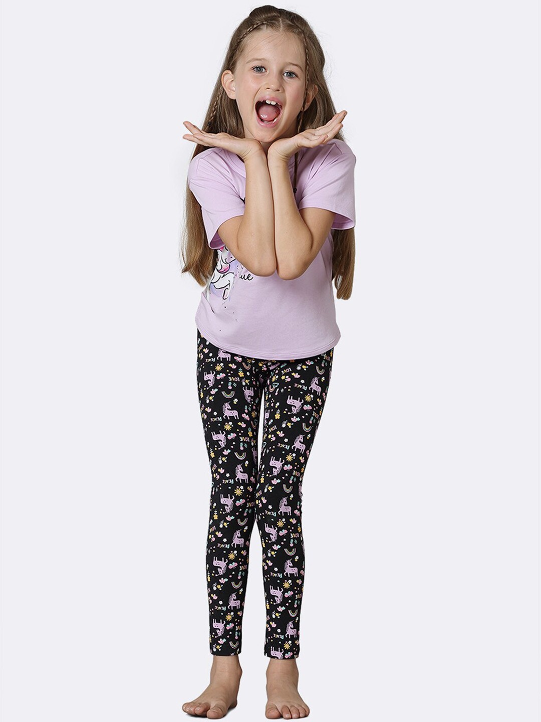 Girls Allover Print Power Plus Super Soft Leggings