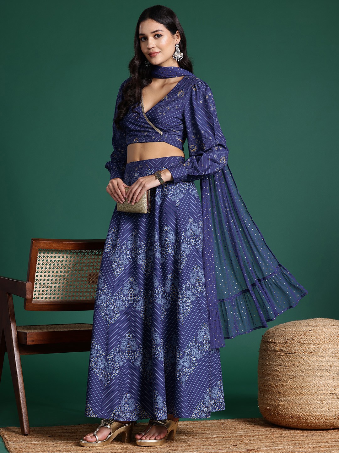 Printed Ready to Wear Lehenga & Blouse With Dupatta