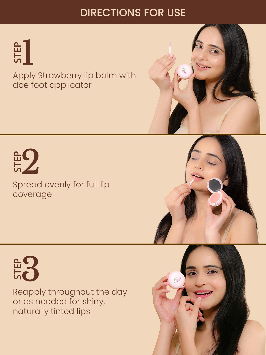 Strawberry Natural Tinted Hydrating Lip Balm with Kokum Butter for Dry Lips - 15 g