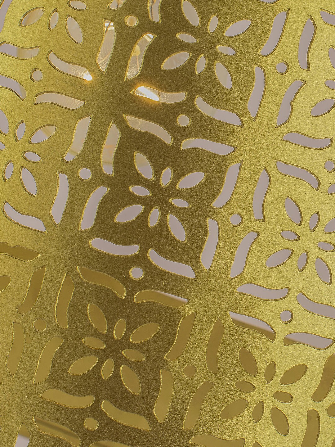 Gold-Toned Moroccan Trophy Cube Pattern Wall Lamp