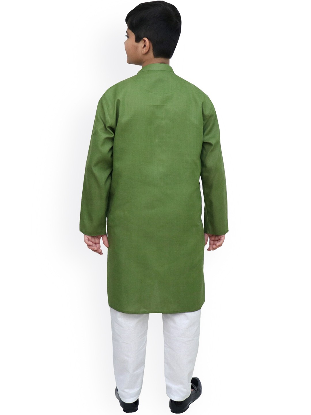 Boys Mandarin Collar Long Sleeves Straight Kurta