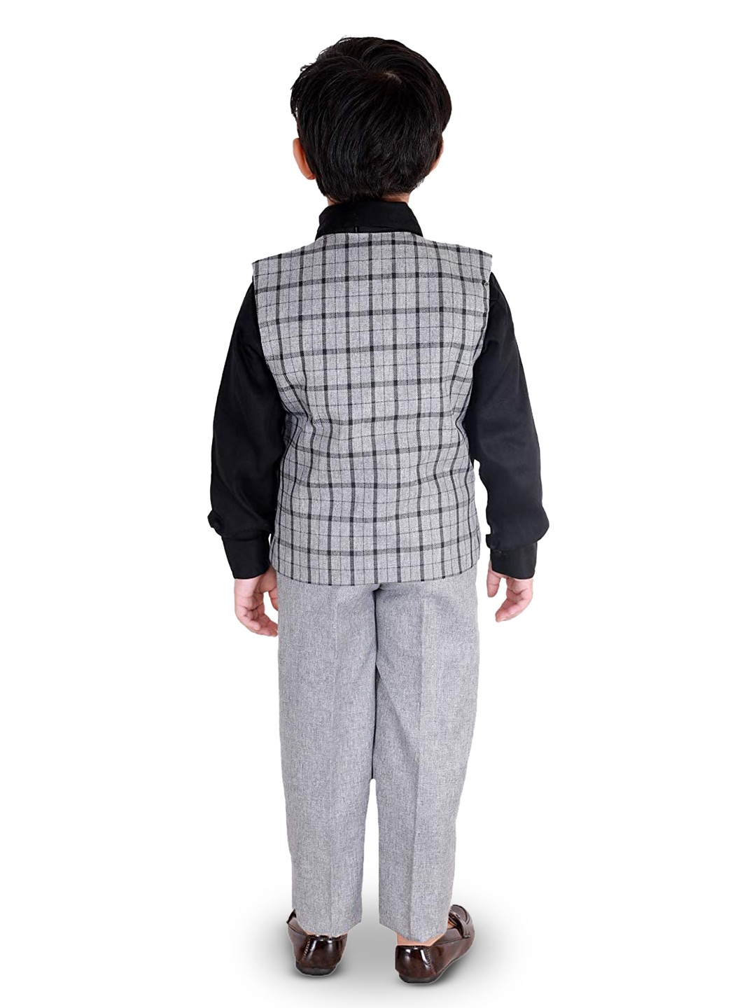 Boys Checked 3 Piece Suit
