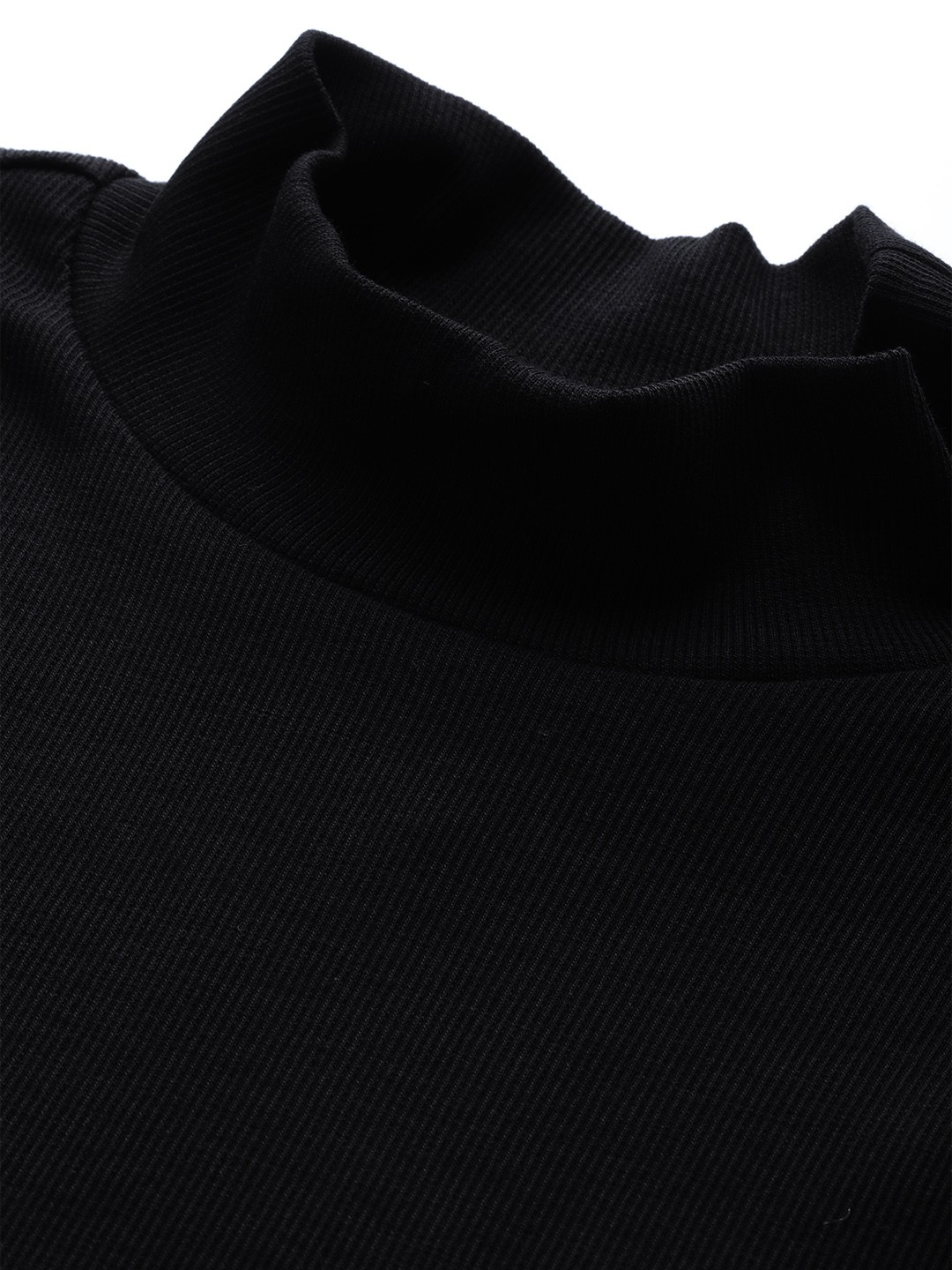 Black High Neck Cropped Top