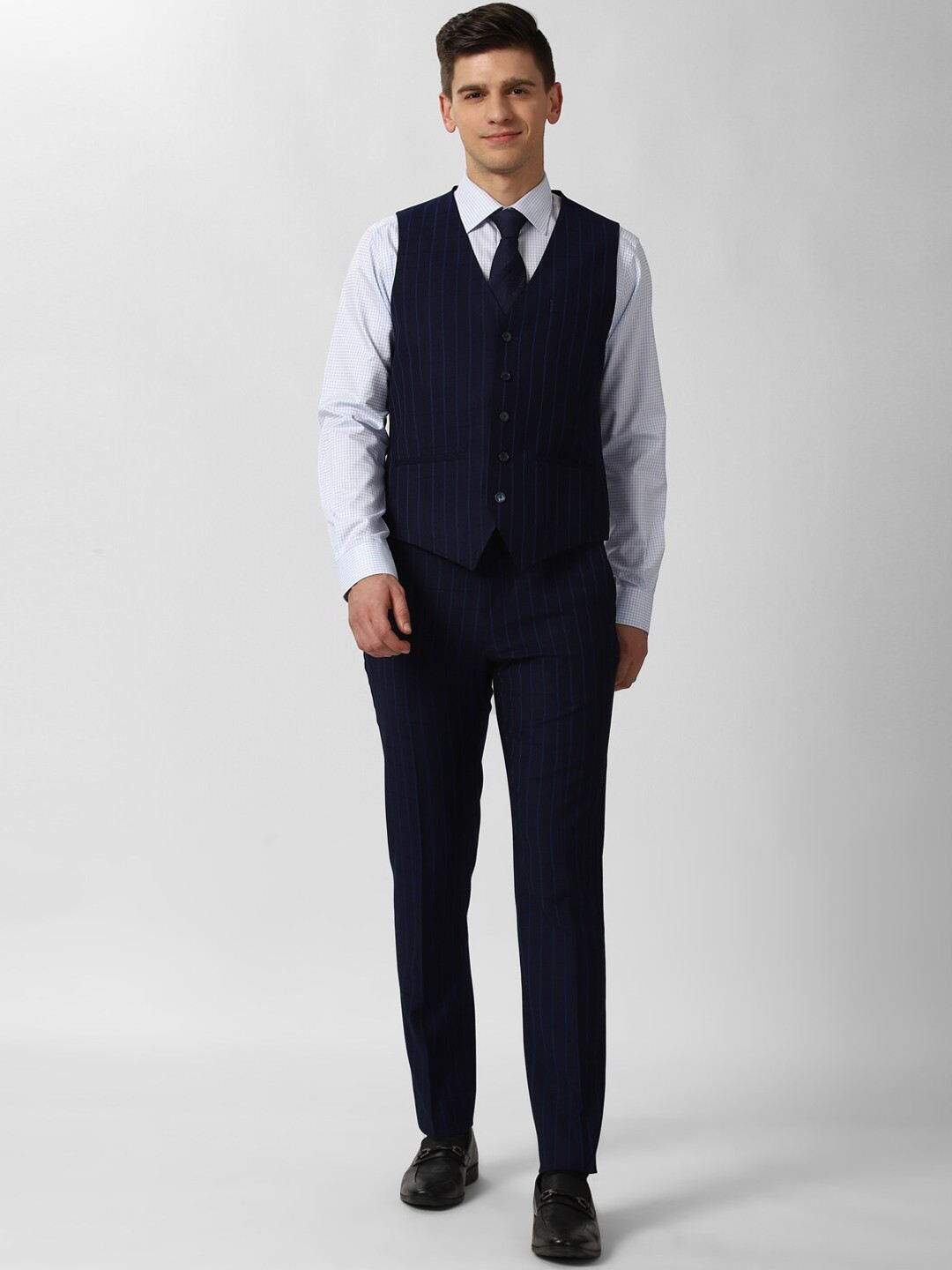 Men Navy Blue Suits