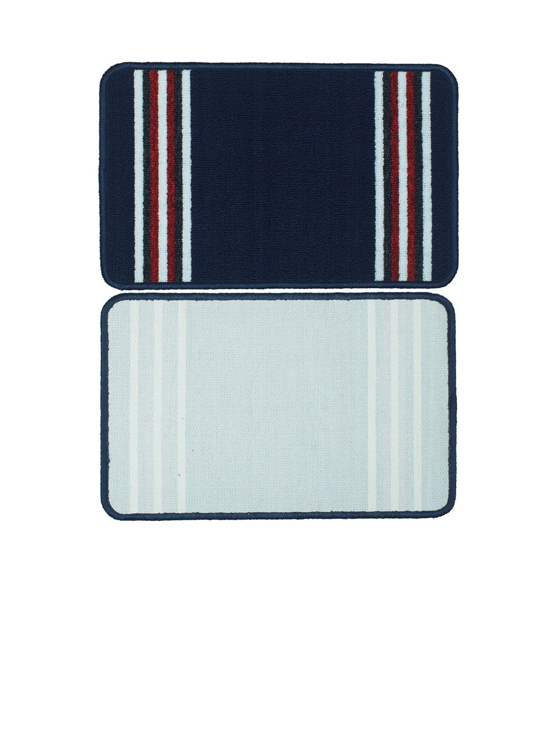Navy Blue & Green Striped Anti-Skid Doormat
