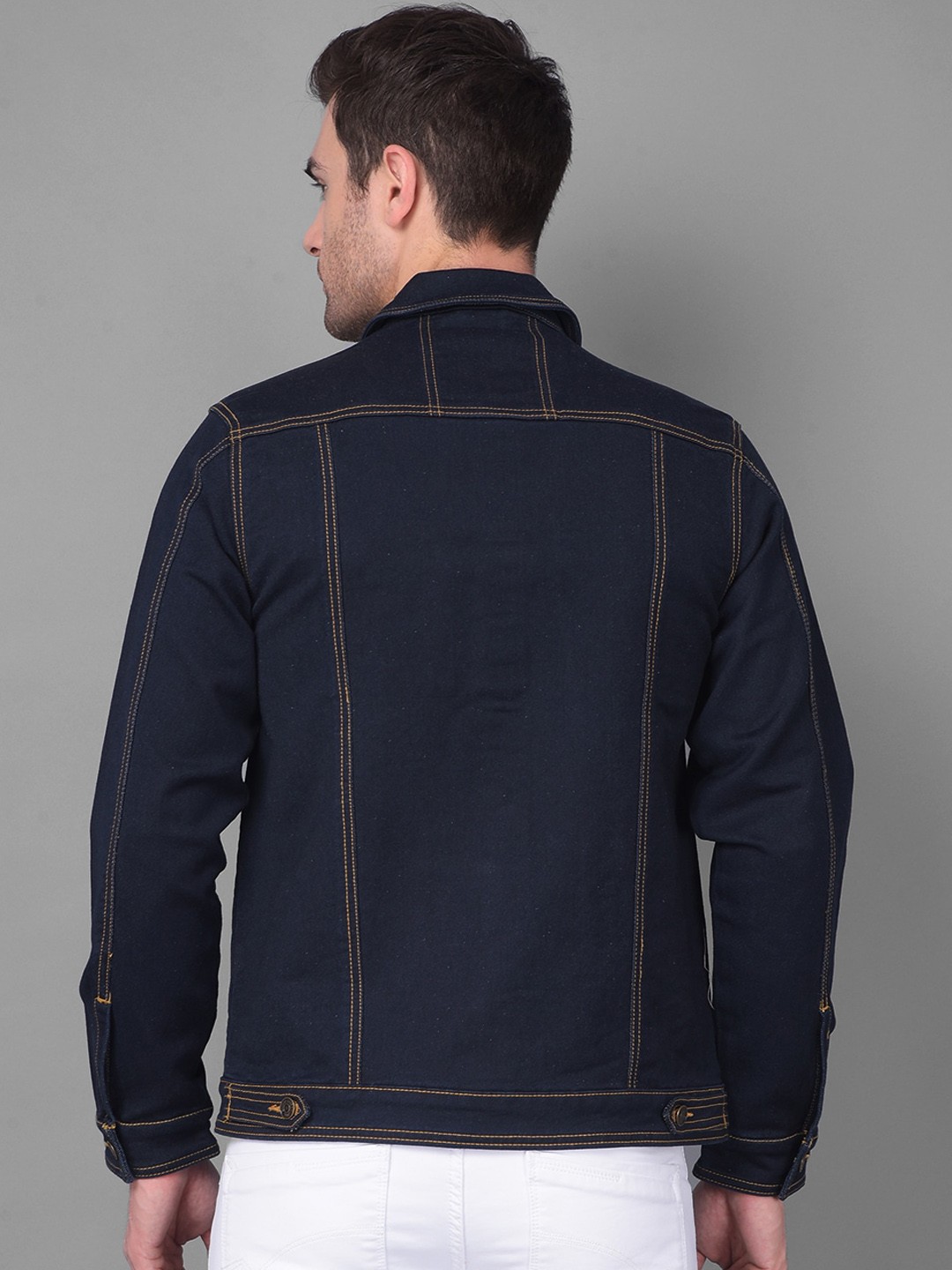 Spread Collar Long Sleeves Denim Jacket