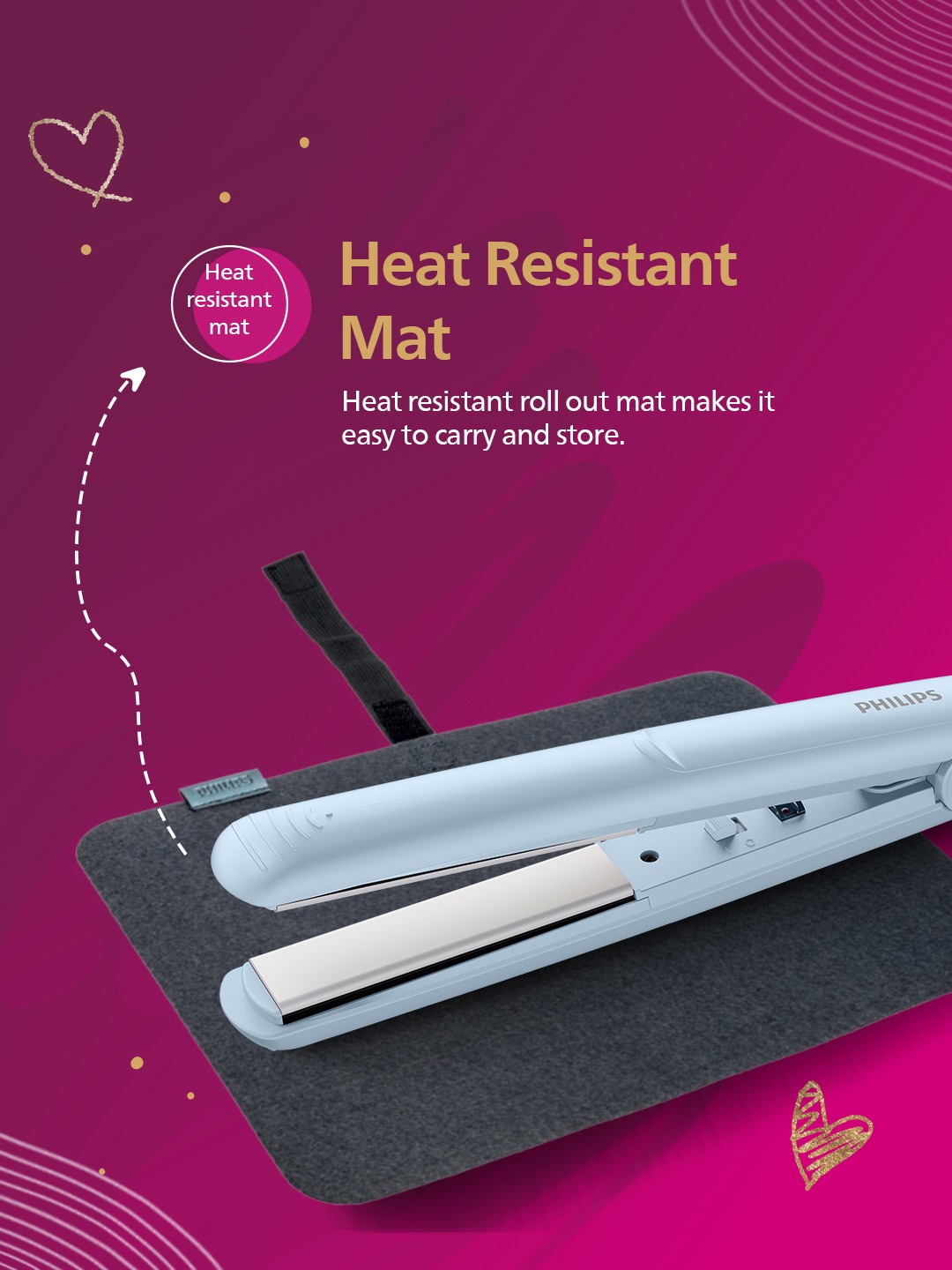 BHS264/00 SilkProtect On The Go Hair Straightener with KeraShine - Light Blue