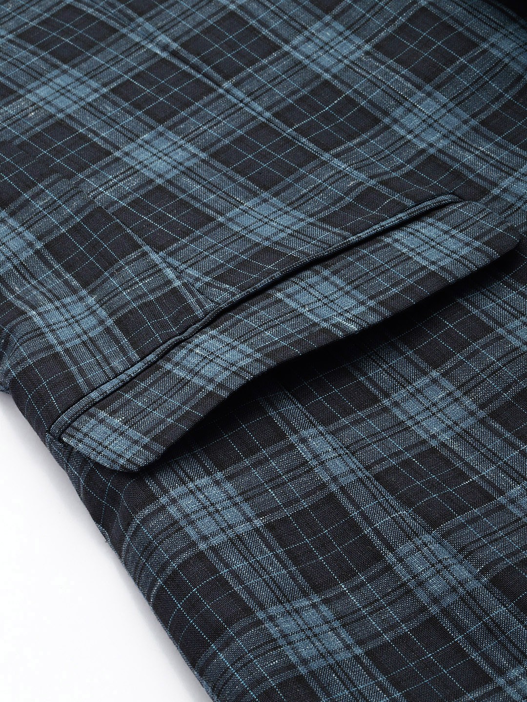 Men Checked Slim Fit Blazer