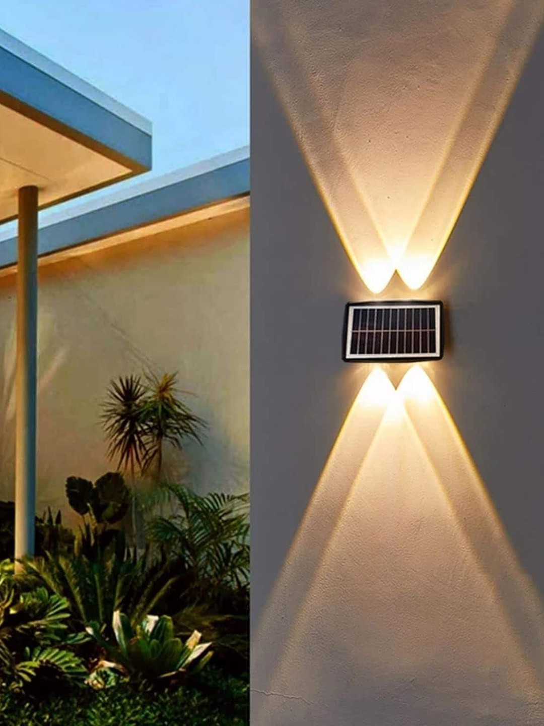 Yellow Solar Wall Fence Outdoor Lamp
