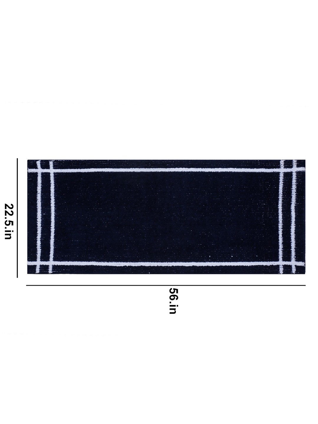 Navy Blue & White Hand Tufted Anti-Skid Bed Side Runner