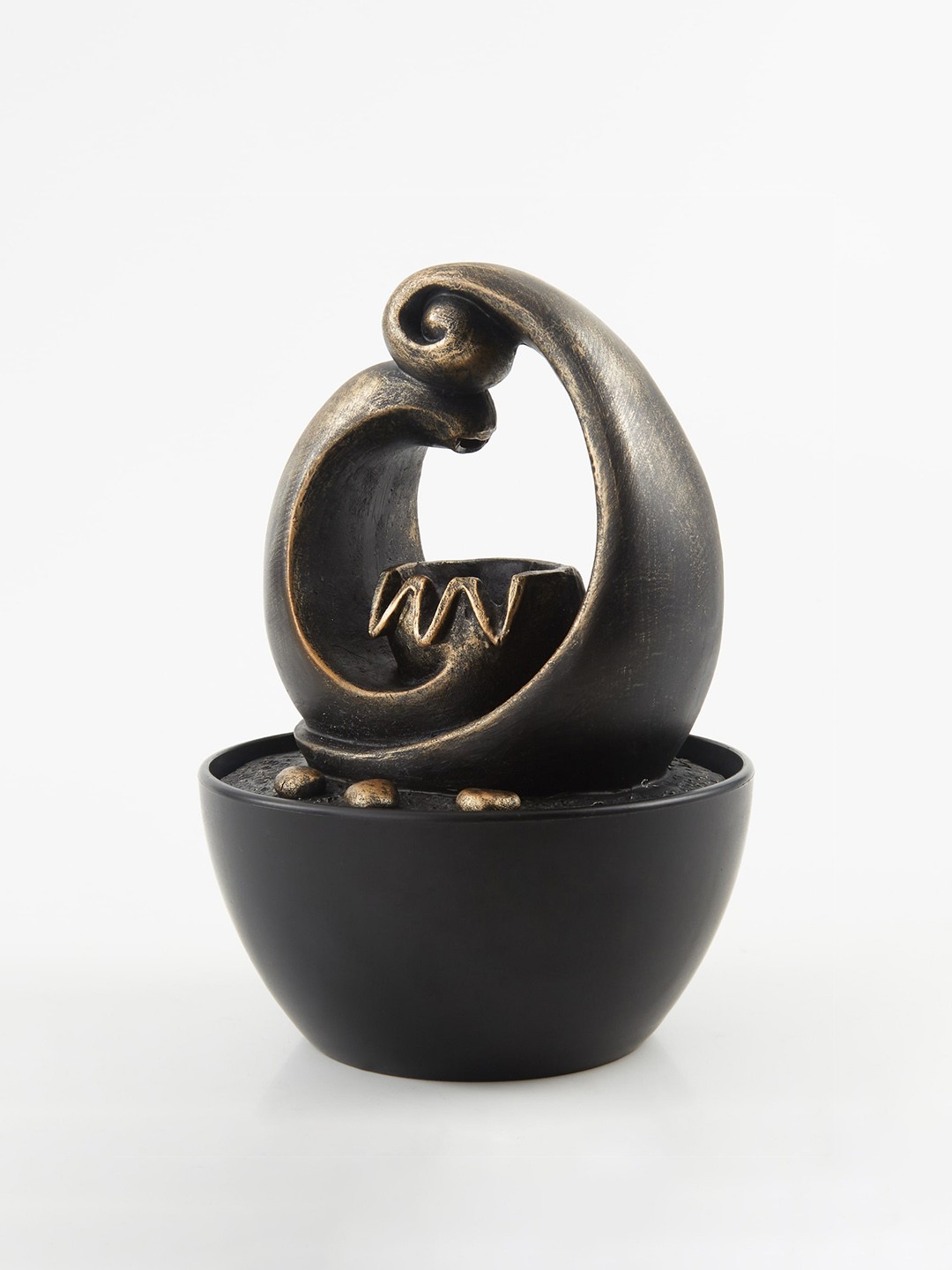 Black & Golden Polyresin  Indoor Fountain