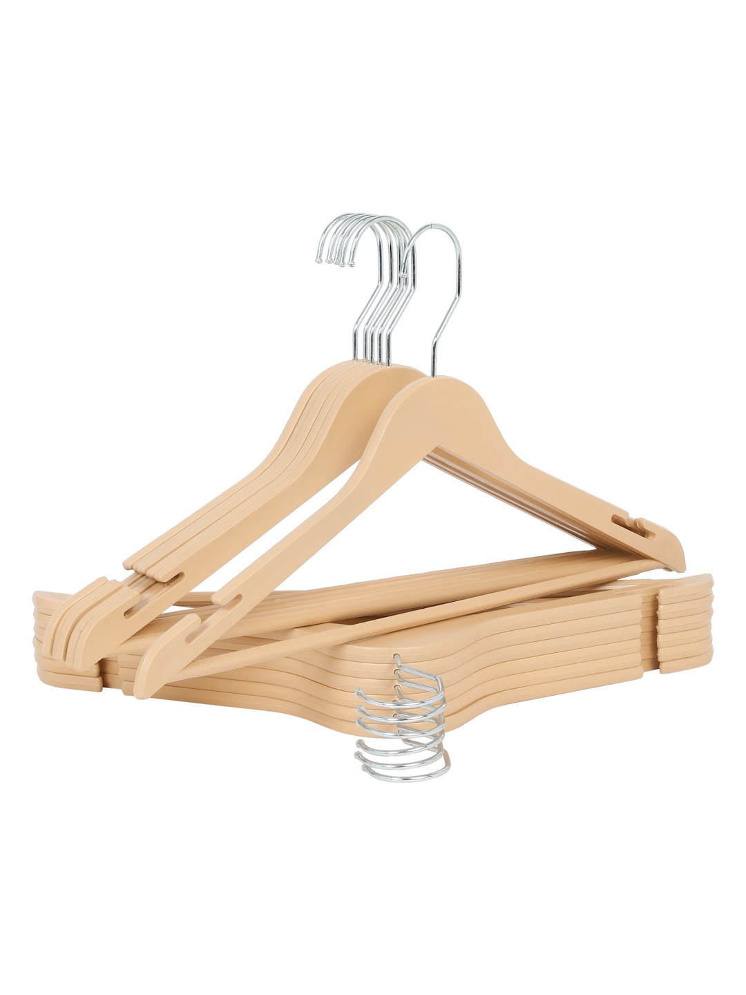 Pack of 12 Camel Brown Heavy Duty Plastic Durable Adult Clothes Hangers