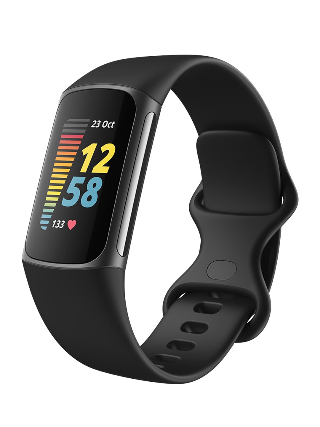 Black Charge 5 Built-in GPS Stress Management Sp02 & Sleep Monitor Fitness Band