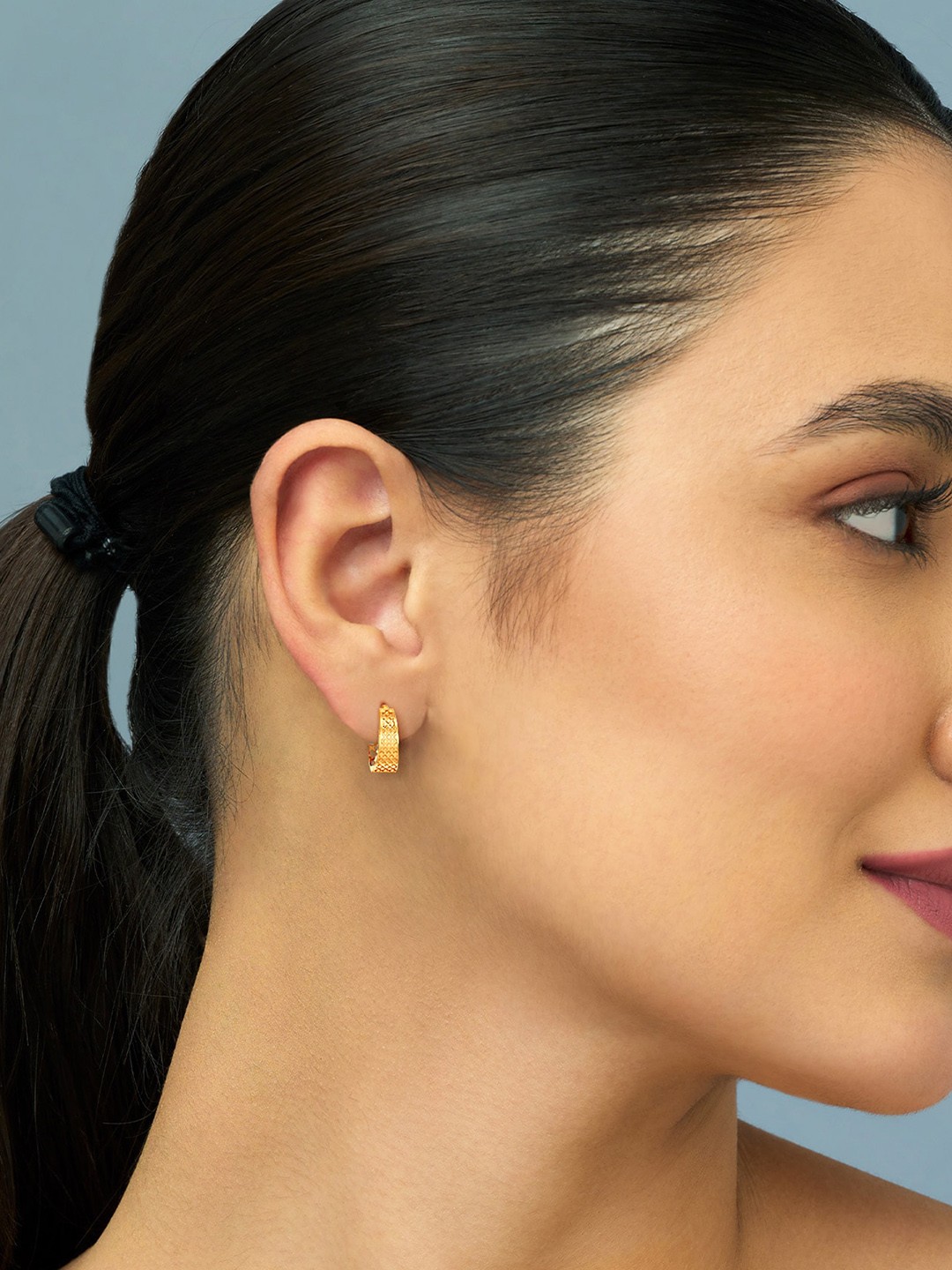 Serenity 22KT Gold Hoop Earrings-2.22 gm